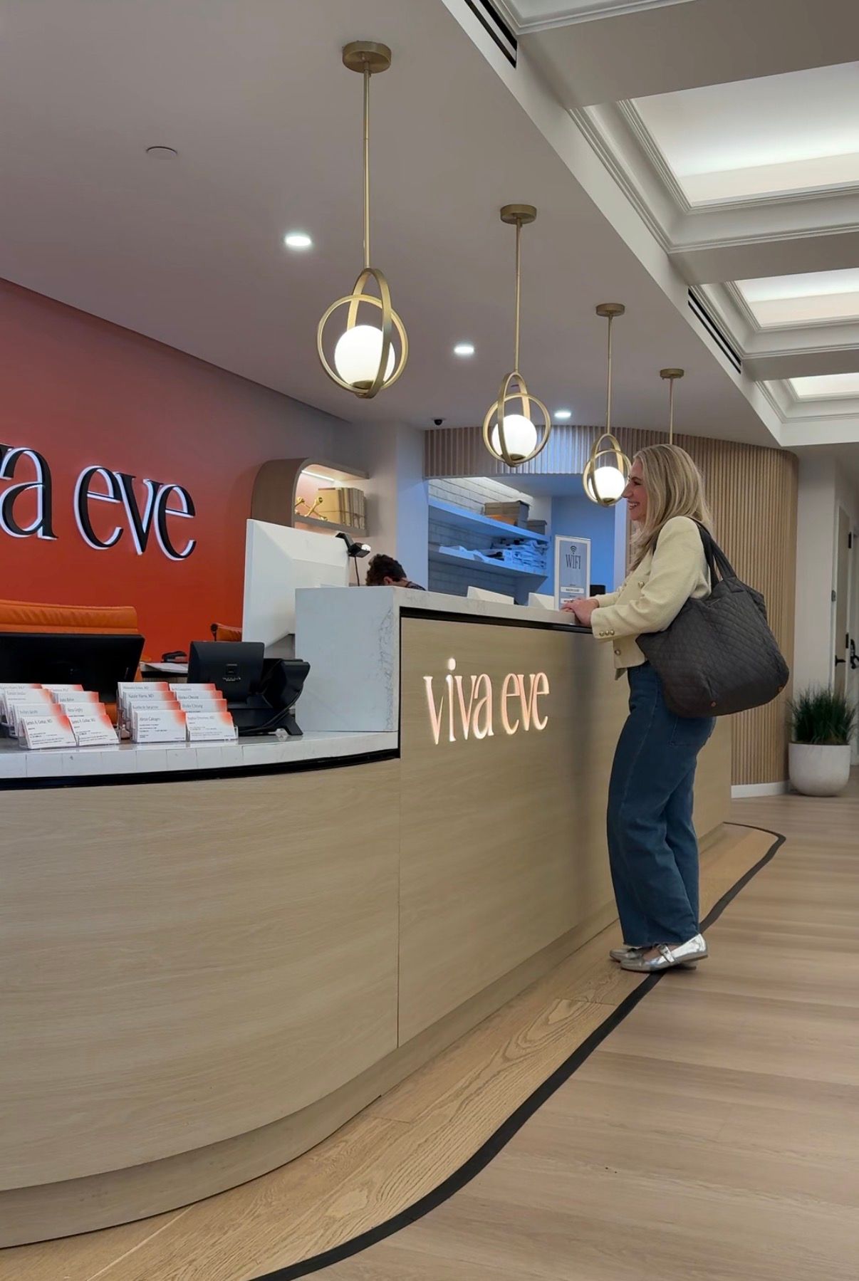 Checking in at Viva Eve.