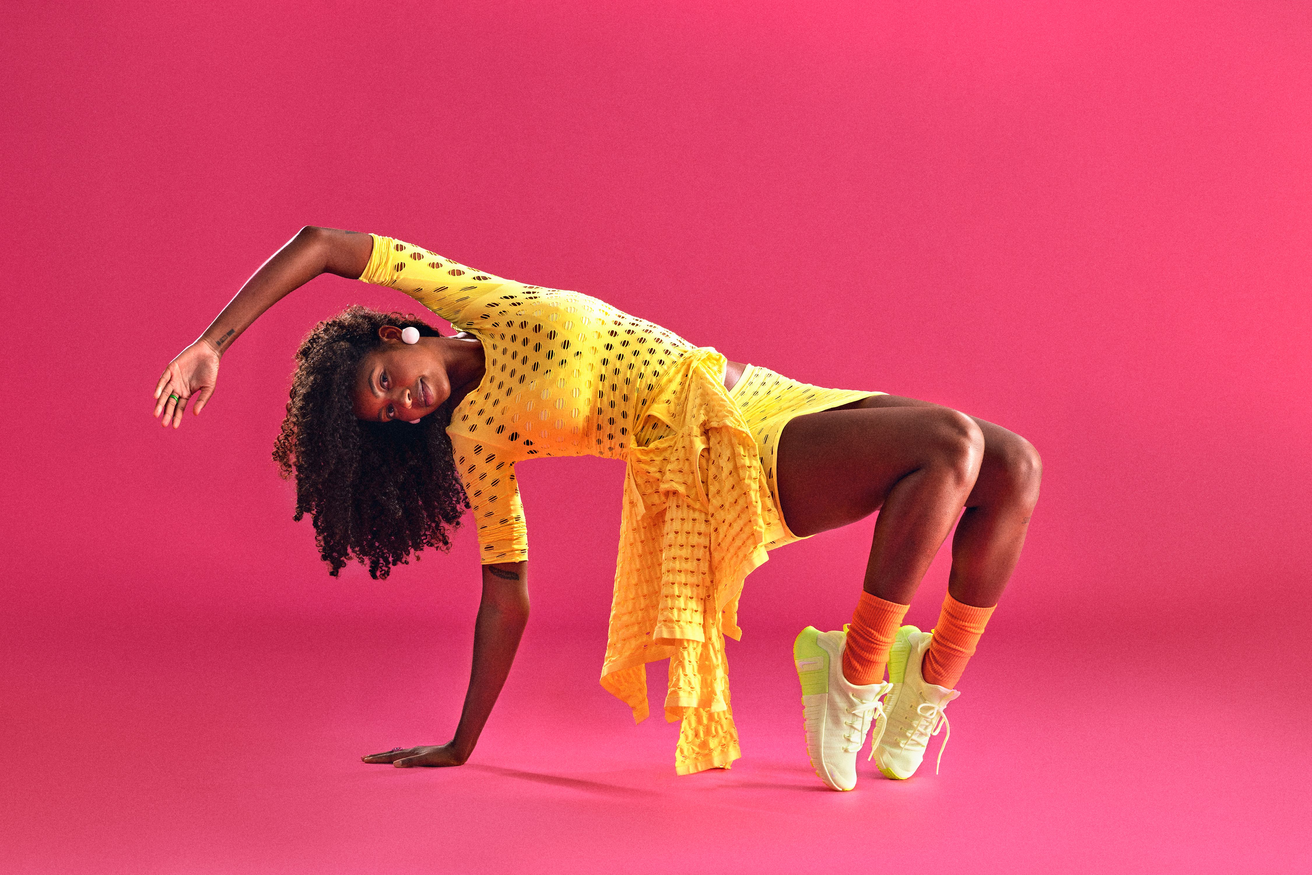 Image may contain: Clothing, Footwear, Shoe, Person, Dancing, and Leisure Activities