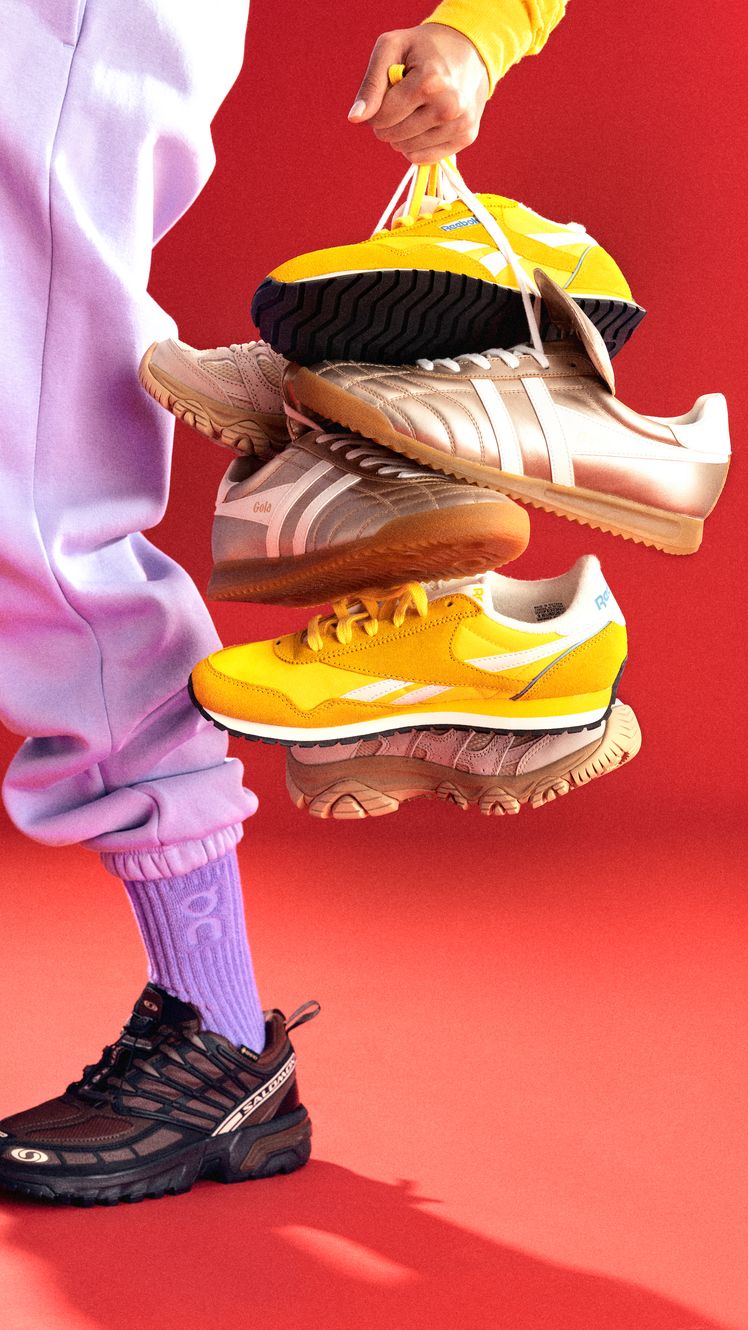 Image may contain Clothing Footwear Shoe Sneaker Person People and Running Shoe